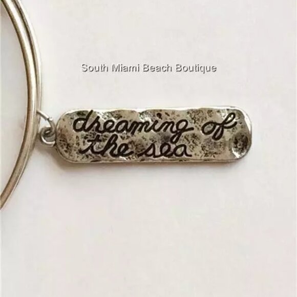 Seahorse Charm Bracelet Silver DREAMING OF SEA Life Pearl Nautical Plated 8" - Picture 6 of 14